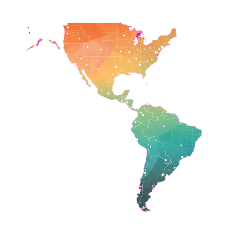 Mapa de Latinoamérica y USA