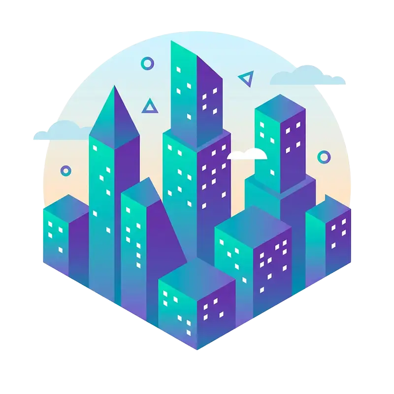 Ilustración de edificios de oficinas